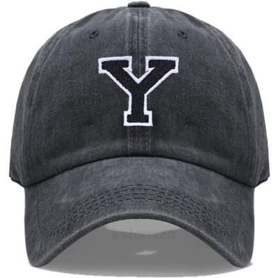 Initiaal A-Z Geborduurd Baseballpet Voor Mannen Vrouwen Gewassen Katoen Dad Hat Mode Team Sport Vizieren Snapback Petten Black Hat black