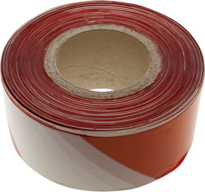 Deltafix afzetband / afzetlint in doos rood / wit 70 mm 500 m