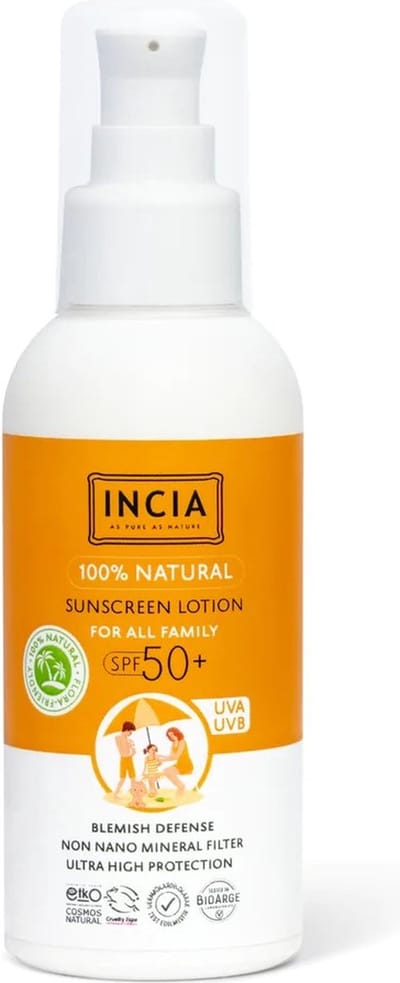 INCIA - Natuurlijke Zonnebrandcrème - Voor Alle Familieleden - SPF 50+