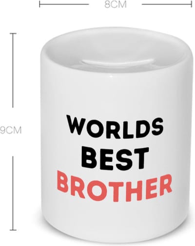 Akyol - worlds best brother Spaarpot - Broer - de beste broer - verjaardagscadeau - verjaardag - cadeau - cadeautje voor broer - broer artikelen - kado - geschenk - gift - 350 ML inhoud