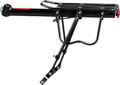 Fietsendrager Achter - Bagagedrager Fiets - Bagage Vervoeren - Gereedschapsloze Montage - 25 kg Capaciteit - Zwart