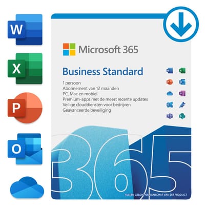 Microsoft 365 Business Standard - 1 Gebruiker - 5 apparaten - Meertalig - Jaarabonnement – Download