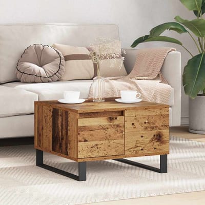 vidaXL - Salontafel - Oud - Hout - 55 - x - 55 - x - 36,5 - cm - Bewerkt - hout