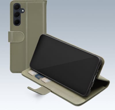 Mobilize Telefoonhoesje geschikt voor Samsung Galaxy A35 Hoesje | Mobilize Premium Gelly Wallet Bookcase Portemonnee | Pasjeshouder voor 3 Pasjes | Telefoonhoesje voor Pinpas / OV Kaart / Rijbewijs - Groen