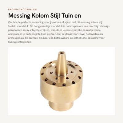 Dailygoods- Fonteinmondstuk - Messing - Poreuze Sproeikop - Drielaags Spray-effect - Corrosiebestendig - Verkrijgbaar in 1/4", 1/2", 3/4