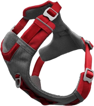 KURGO Journey Hondentuigje / Harnas - Ripstop - Mesh binnenzijde - Rood-Grijs - XS - Halsomvang: 23-33 cm - Borstomvang: 30-45 cm