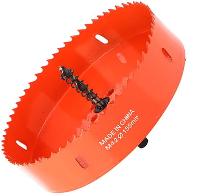 Dailygoods- Gatenzaag 155mm - Bi-metaal - Voor Hout/Metaal/Plastic - Inclusief Kernboor - Snijmes - Verwijderingsgroef - Boor