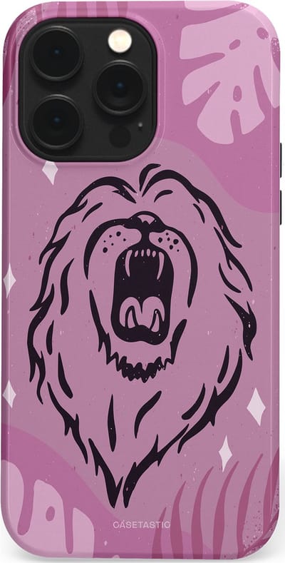 Casetastic hoesje geschikt voor Apple iPhone 14 Pro Max - MagSafe - Dubbellaagse bescherming - Trots en vurig - Fashion Case - Lila Lichtroze Donkergrijs