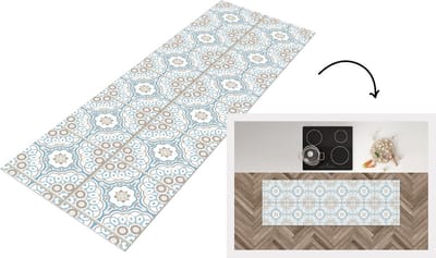 Keukenloper - Loper keuken - Bloemen - Portugal - Design - 150x50 cm - Keukenloper vinyl