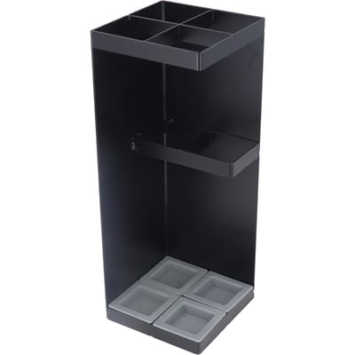 Support de rangement pour parapluies Minimaliste Robuste Support à parapluies intelligent avec bac de récupération amovible pour maison Hôtel Hall Noir