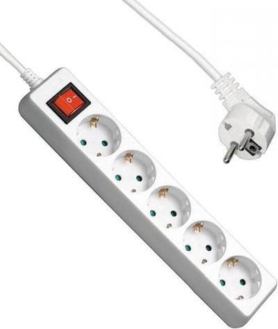 Allteq - Stekkerdoos met schakelaar - 5-voudig - 1.5 meter - Wit