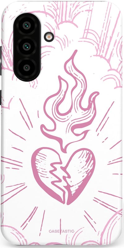 Casetastic Hoesje Geschikt voor Samsung A56 / A36 - Stijlvolle Beschermende Duo-layer Case - Roze Liefdesvlam