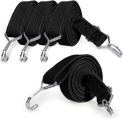 Verstelbare Bungee Bandjes - Elastische Koorden - Bagage Beveiligen - Metalen Gesp Haken - 200 cm