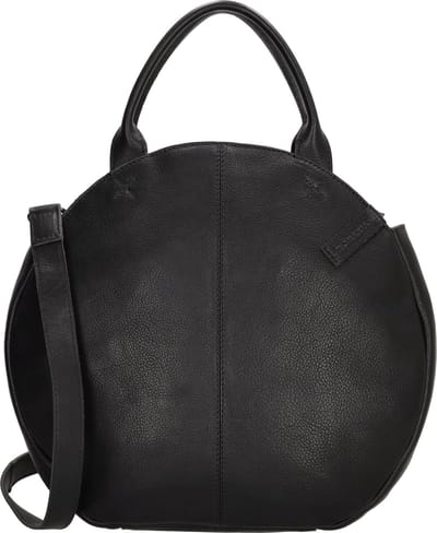 Hide & Stitches Cote d Azur Handtas - Crossbody Schoudertas - Trendy Rond Model - Leren Dames Tas - Zwart