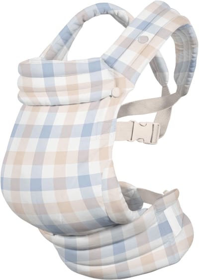 AeroMoov Ergonomische Full Buckle Draagzak - Babydrager - vanaf geboorte tot peuter (3,5-22 kg, 56-98 cm) - Checker Grey Cream