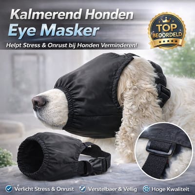 Doglemi Kalmerend Honden Oogmasker Maat S – Anti Stress Masker Hond – Verstelbaar Comfort Masker – Voor Autorit, Dierenarts & Vuurwerk – Maat S