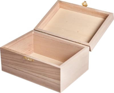 Rayher Hobby kistje/box - hout - met sluiting en deksel - 15 x 11 x 8 cm - opbergen