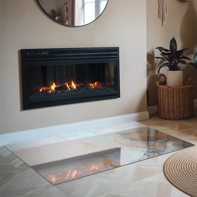 Coloray Vloerplaat Houtkachel - Plaat onder Houtkachel - 120 cm x 80 cm - Kachel Onderplaat - Turkoois Vloerplaat Kachel - Onderplaat - Onderplaat Kachel - Houtkachel Vloerplaat - Onderplaat Voor Houtkachel