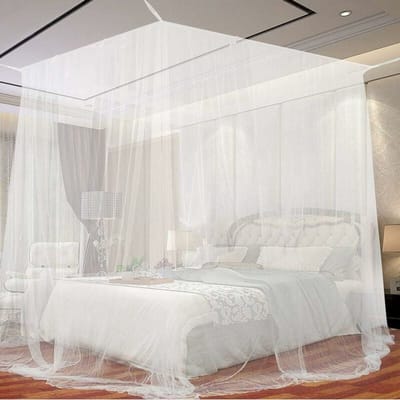 Extra Grote Klamboe voor Bed – Wit, Universeel voor Een- en Tweepersoonsbed, Indoor & Outdoor Gebruik