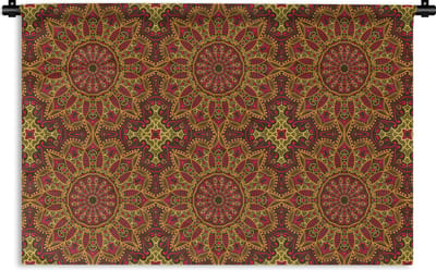 Wandkleed - Mandala - Bohemian - Hippie - Bloemen - Design - Wanddoek - Muurdoek - Katoen - Tapestry - Woondecoratie - Woonkamer - 180x120 cm - Wandtapijt - Wandkleden voor binnen - Muurdecoratie - Muurkleed