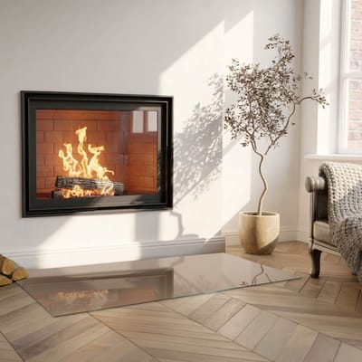 Coloray Vloerplaat Houtkachel - Vloerplaat voor Houtkachel - 125 cm x 50 cm - Vloerplaat Open Haard - Bruin Vloerplaat Kachel - Onderplaat Voor Houtkachel - Plaat voor Onder Kachel - Kachel Vloerplaat - Verwarmingsaccessoires
