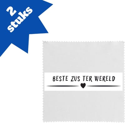 Akyol - beste zus ter wereld brillendoekjes - Zus - sister - leuk cadeau voor je zus - 17,8 bij 17,8 cm - 2 stuks