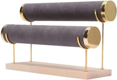 Sieradenstandaard - Juwelier Display - Sieraden Presenteren - Houten Sokkel - 2 Niveaus - Wit