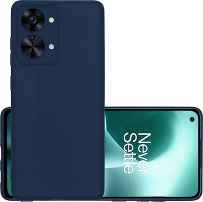 Hoesje - Geschikt voor OnePlus Nord 2T - Sterk & Shockproof - Hoes Cover - Siliconen Case - Donkerblauw