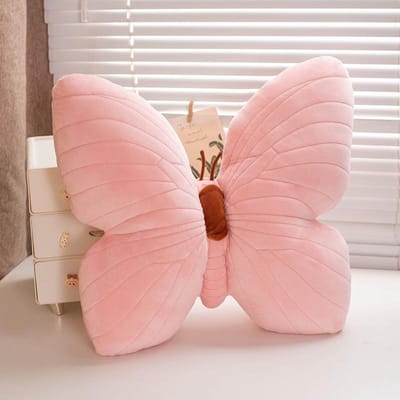 40x40cm Mignon Rose Bleu Papillon Peluche Oreiller Doux Coussin Rempli Filles Belle Poupée Canapé Chambre Décoration Maison Femmes Cadeau d'Anniversaire 40x40cm rose