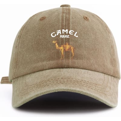 1 stuks CAMEL Print Gewassen Baseballpet voor Volwassenen, Minimalistische Retro Stijl Casual Zachte Verstelbare Papa Hoed, Perfect Als Cadeau kaki
