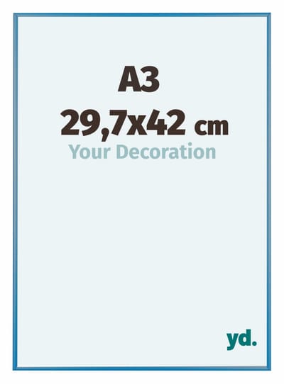 Your Decoration - Fotolijst A3 29,7x42 cm - Aluminium - Staal Blauw - Kent