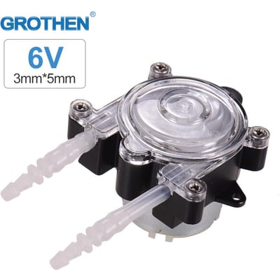 GROTHEN DC 6V DIY Doseerpomp Mini Peristaltische Doseerkop Zelf-aanzuigend 3mmX5mm