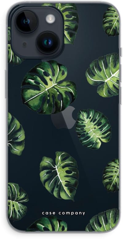 Case Company® - Hoesje geschikt voor iPhone 14 hoesje - Tropische bladeren - Soft Cover Telefoonhoesje - Bescherming aan alle Kanten en Schermrand