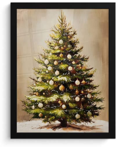 Poster in lijst - Fotolijst 30x40 cm - Posters - Kerst - Sfeer - Groen - Posterlijst zwart - Decoratie - Wanddecoratie woonkamer - Muurdecoratie slaapkamer - Kerstversiering - Kerstdecoratie voor binnen - Kerstmis