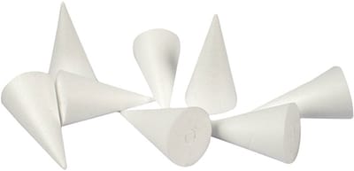 Kegels, H: 11 cm, d 5,5 cm, wit, 50 stuk/ 1 doos