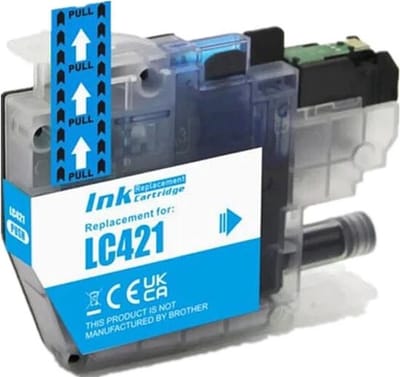 LC-421 Cyaan - Huismerk inktcartridge compatible met Brother DCPJ1050DW / Brother DCPJ1140DW / Brother LC421 / Brother MFCJ1010DW