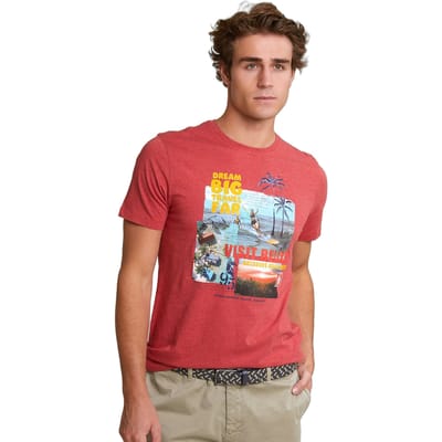 River Woods Normal Fit Basic T-shirt Short Sleeves Scarlet Mix Size: 3XL | Printed T-Shirts Outlet | Heren |