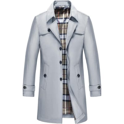 Heren Trenchcoat Herfst en Winter Grote Maat Medium en Lang Herenjack XL gray