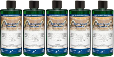 Body & Hair Hamam 500 ml met dop - set van 5 stuks- 2 in 1 voor lichaam en haar - voordeelverpakking