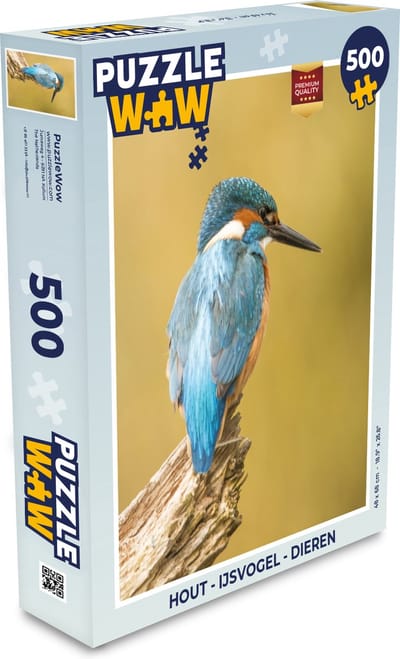 Puzzel Hout - IJsvogel - Dieren - Legpuzzel - Puzzel 500 stukjes