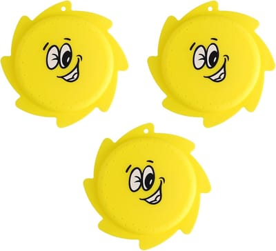 ZVD 3-pack waterspuitende strandfrisbees – Zacht siliconenmateriaal – Ideaal voor waterspelletjes – Herbruikbare siliconen sproeischijven – Handwerp-waterspeelgoed – Perfect voor zomerse strand- en zwembadactiviteiten – Geel