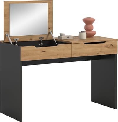 Stijlvolle Schminktafel op wielen - Basaltgrijs - 115 cm breed - Moderne opbergoplossing