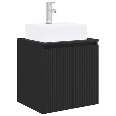 vidaXL - Wandgemonteerde - wastafel - van - een - meubel - Zwart