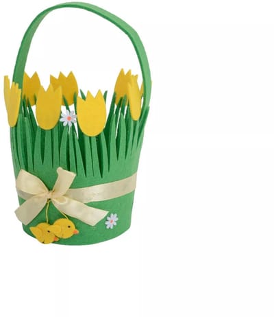 Decoris Mandje vilt Pasen | groen | vilten paasmandje met handvat