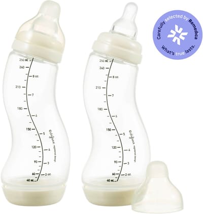 Difrax Babyfles Natural - 250 ml - Wit - 2 Stuks - S-fles - Anti Koliek