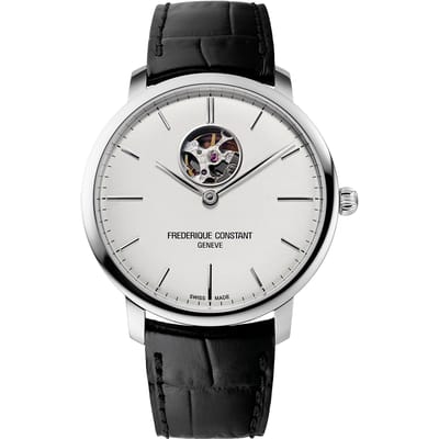 Frédérique Constant Slimline Heart Beat FC-312S4S6 Horloge - Leer - Zwart - Ø 40 mm