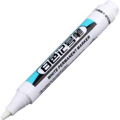 1 st Wit Waterdicht Niet-vervagend Markeerstift, Dikke Punt Fijne Punt Lange Punt Artistieke Markeerpen, DIY Handgetekende Witte Pen Voor Schoenen Graffiti 2.5mm
