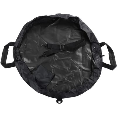 Tapis de change pour combinaison en tissu Oxford, tapis de plage pour le surf, sac de transport sec avec bandoulière(Noir) noir