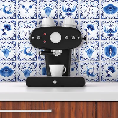 Tegelstickers voor de muur in keuken en badkamer - 24 Delftse cementtegelstickers - 24 stickers van 10x10 cm