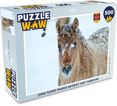 Puzzel Jong fjord paard bedekt met sneeuw - Legpuzzel - Puzzel 500 stukjes